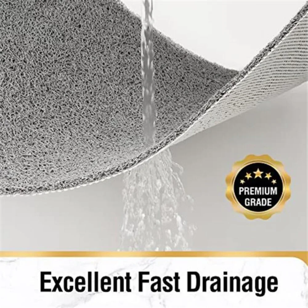 Non Slip Bathtub Mat Extra Long Bath Mat Shower Floor Mat Quick Drying Grey